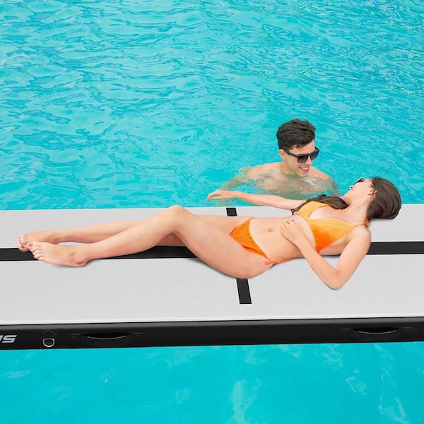 36 in. W x 120 in. L x 4 in. T Black PVC Inflatable Gym Flooring Mat 30 sq. ft.