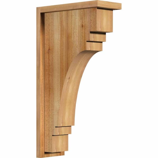 Ekena Millwork 6 in. x 14 in. x 26 in. Western Red Cedar Pescadero Rough Sawn Corbel with Backplate