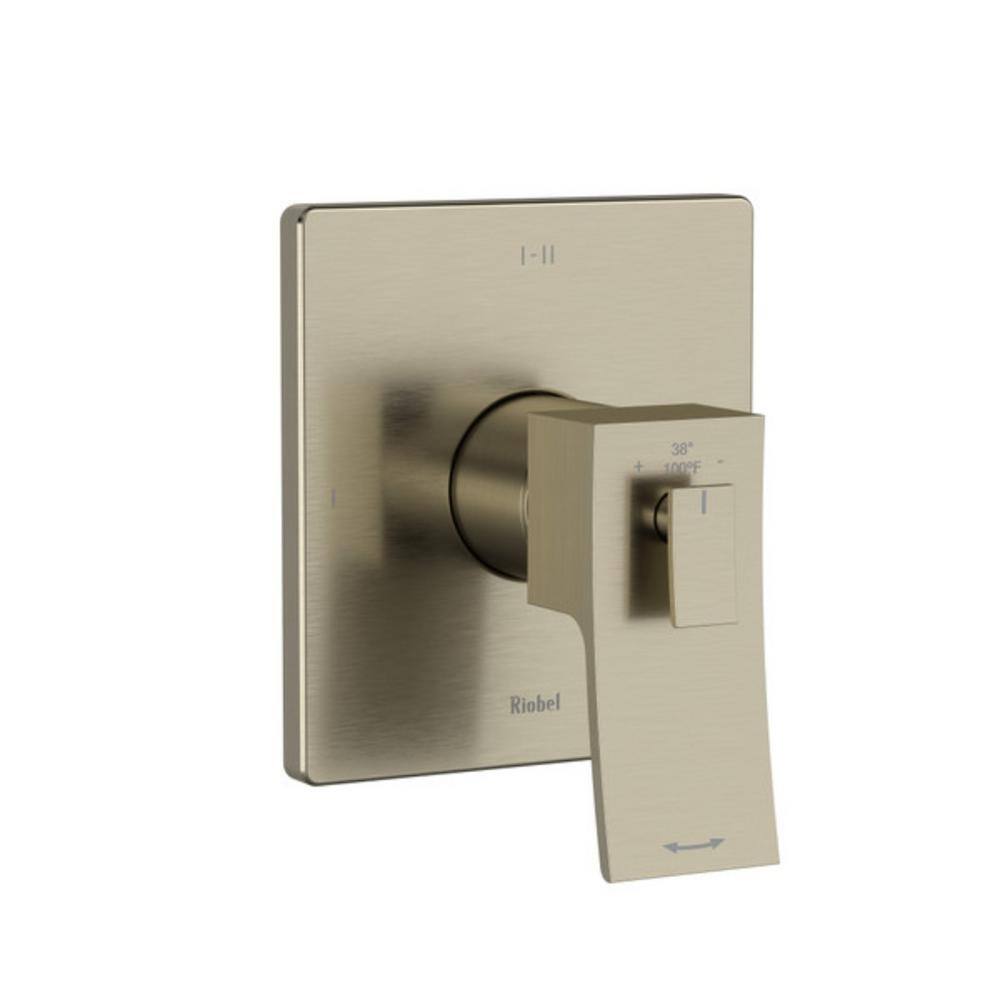 Brushed Nickel Wall-Mounted Shower Trim with Lever Handle