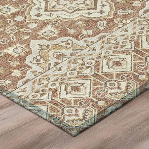 Chantille Machine Washable Indoor/Outdoor Abstract ACN3104 Rust 2 ft. x 7 ft. Runner Rug