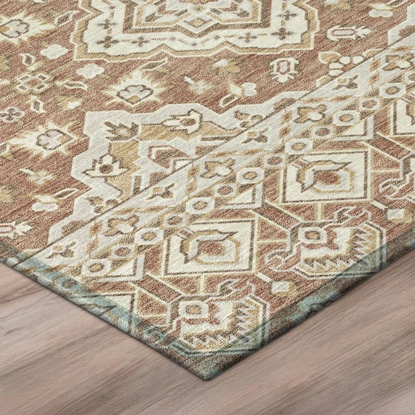 Chantille Machine Washable Indoor/Outdoor Abstract ACN3104 Rust 3 ft. x 4 ft. Area Rug