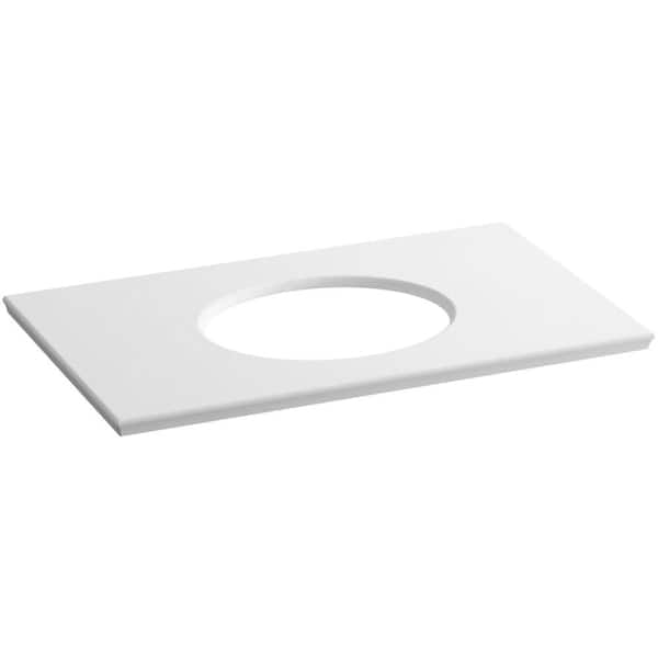 KOHLER Solid/Expressions 37.625 in. Solid Surface Vanity Top in White Expressions without Basin