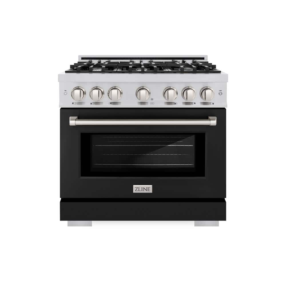 Select 36 in. 6-Burner Gas Range with Gas Convection Oven in Stainless Steel and Matte Black Door price history on PriceWatchPro