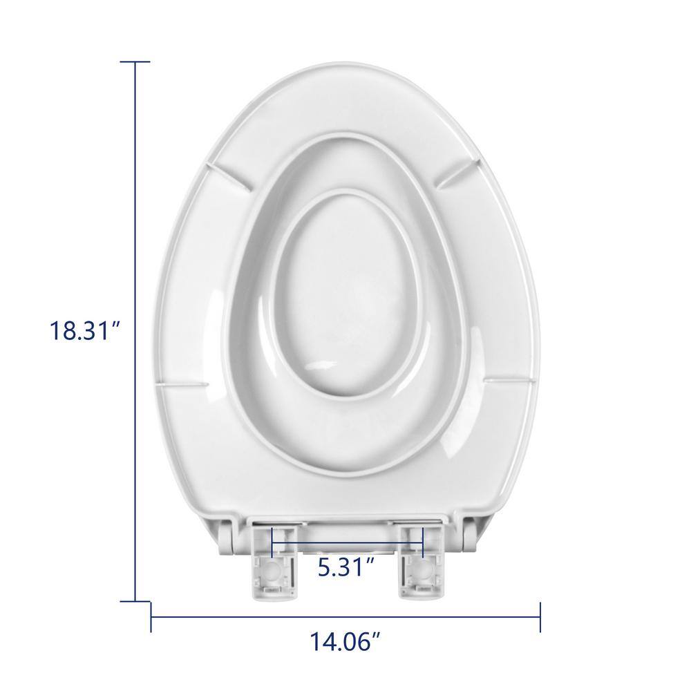 Elongated White Ceramic Dual Flush Macerating Toilet with Potty Training Seat