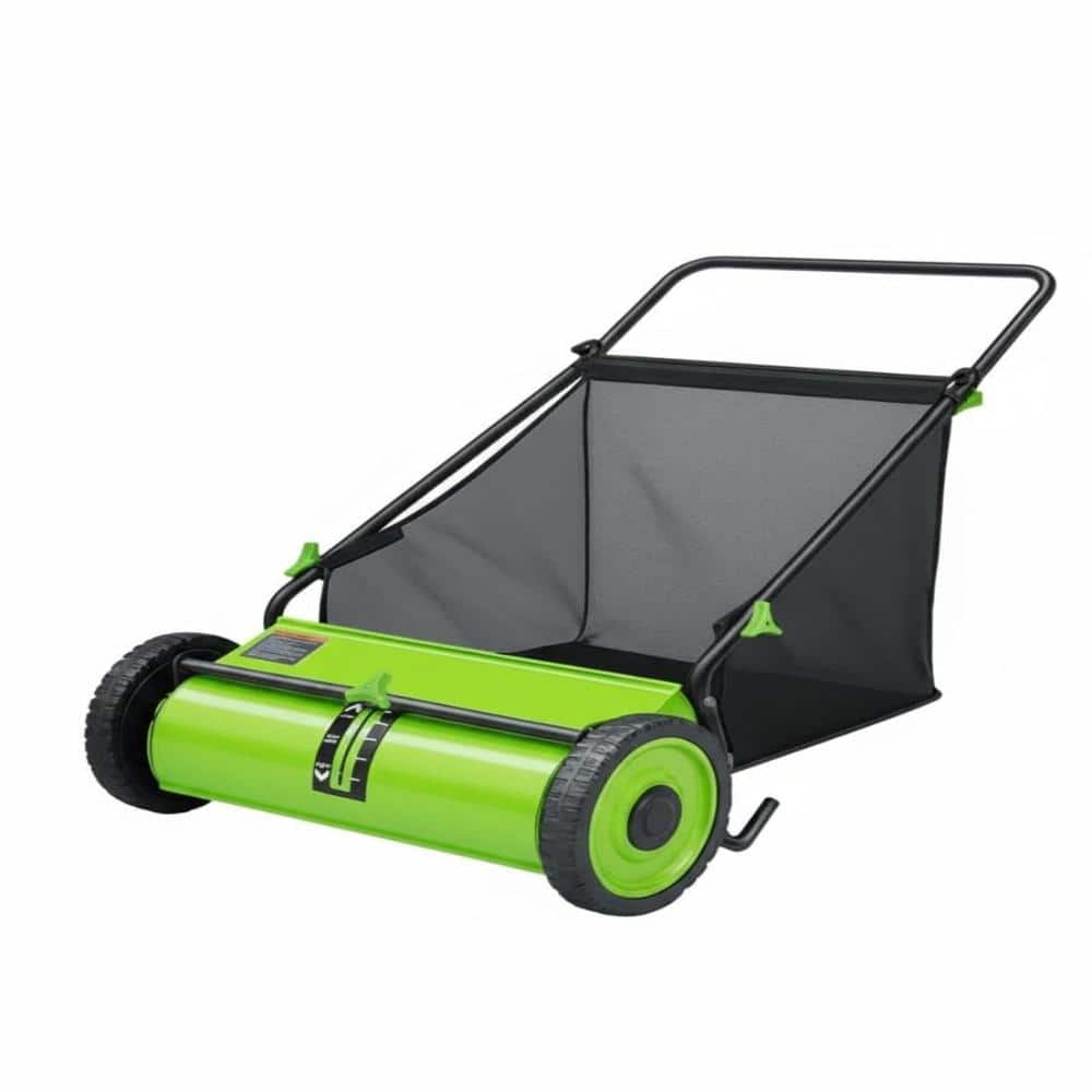 Heavy-Duty Adjustable Height 21-Inch Manual Push Lawn Sweeper with High-Speed Rotating Brushes price history on PriceWatchPro
