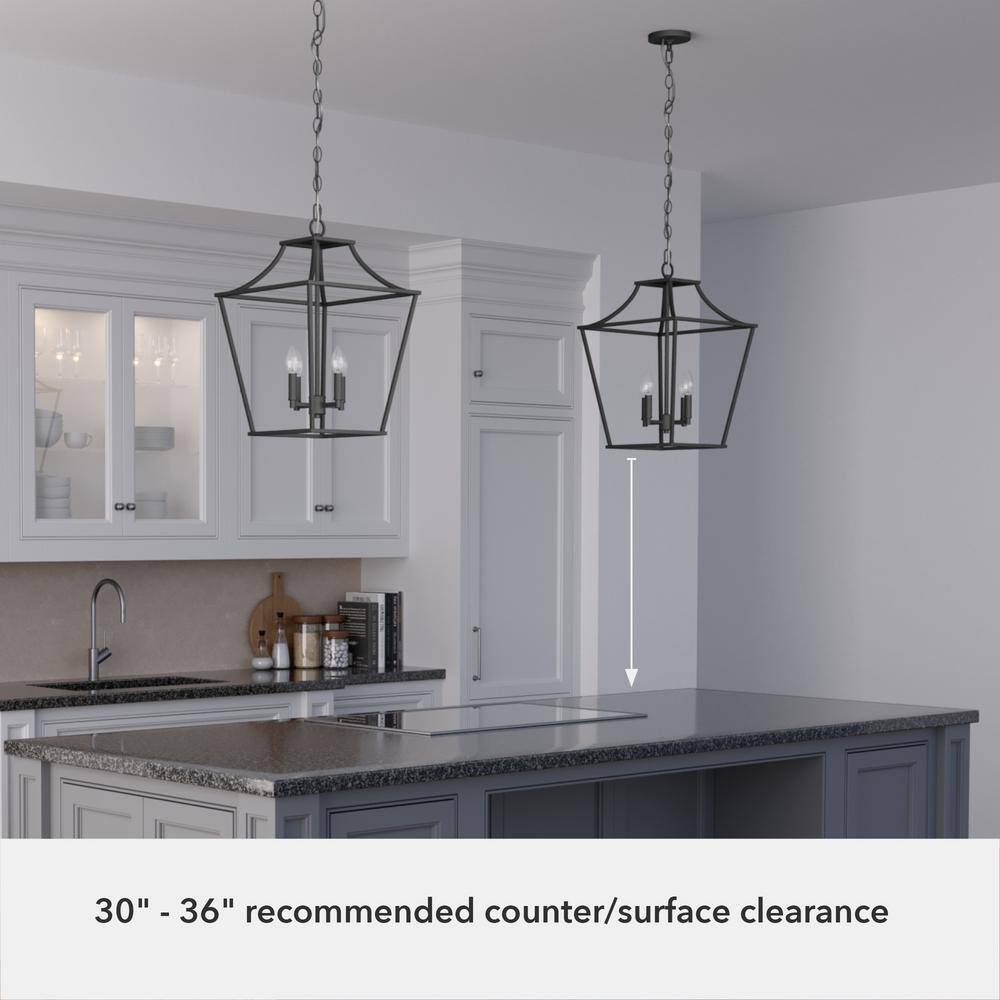 Laurel Ridge 15.5" Black Aluminum LED Lantern Pendant