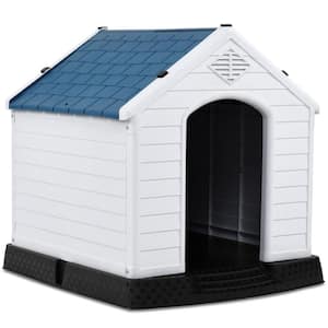 TRIXIE Natura Classic Insulated Weatherproof Dog House with Plastic Door  Flap, Hinged Roof, Adjustable Legs, Largeoor Flap, Flat Hinged Roof