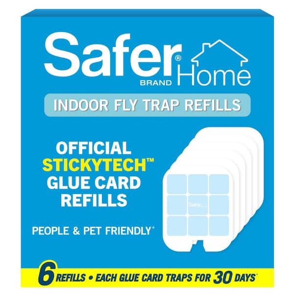 Home Indoor Fly Trap Refill Glue Cards - 6-Pack
