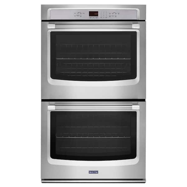 Maytag 27 in. Double Electric Wall Oven Self-Cleaning in Stainless Steel