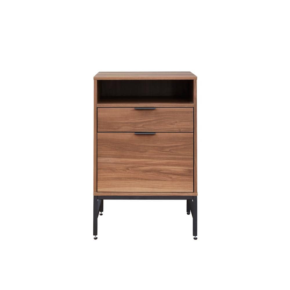 deep Mobile Pedestal with Two Shallow Drawers and one Filing Drawer in Walnut Office Elephant OE05-TMPW Tall 