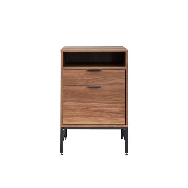 Nyhus Walnut High Pedestal 2-Drawer File Cabinet (20 in. W x 22 in. D x 31 in. H)