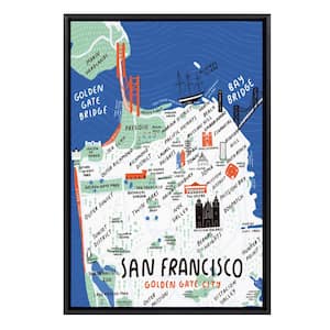 Sylvie "San Francisco Illustration" by Stacie Bloomfield of Gingiber 33 in. x 23 in. Framed Canvas Wall Art