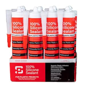 100% Silicone 10 oz. Clear Caulk and Sealant for Plastic Sheets (12 pack)
