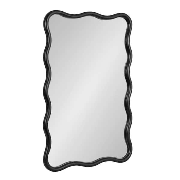 Kate and Laurel Talma Black 24 in. W x 36 in. H Rectangle Wood Framed Mirror
