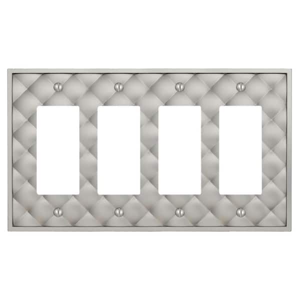 AMERELLE Hancock Satin Nickel 4-Gang Rocker Wall Plate, Cast Metal