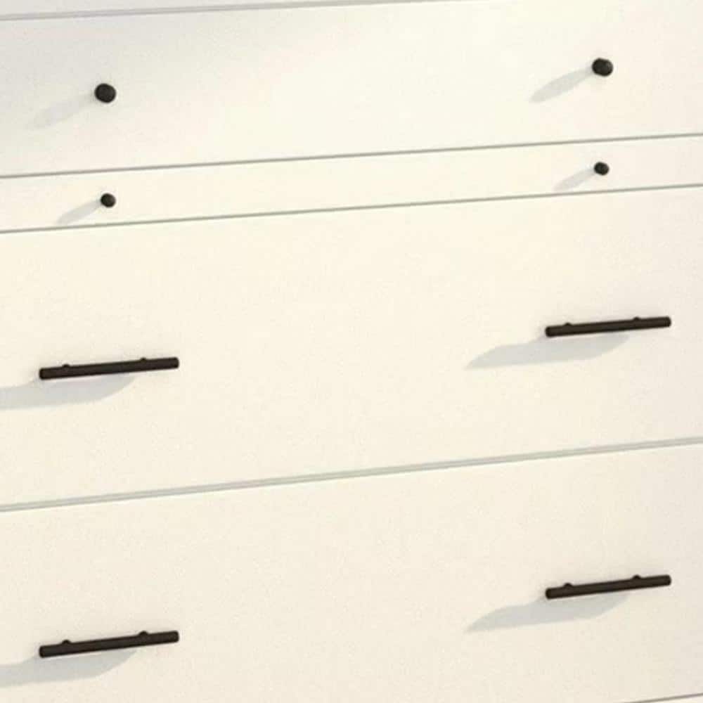Mid-Century Modern White Mahogany 4-Drawer Chest with Workstation