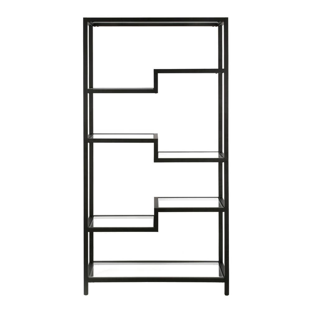 Johann 68" Blackened Bronze Geometric Metal Bookcase