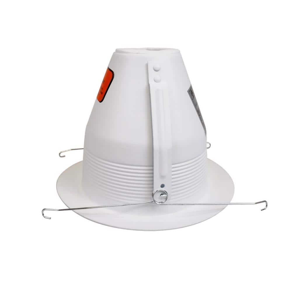White 6-Inch Airtight Aluminum Recessed Cone Baffle Trim