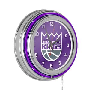 Sacramento Kings Purple Logo Lighted Analog Neon Clock