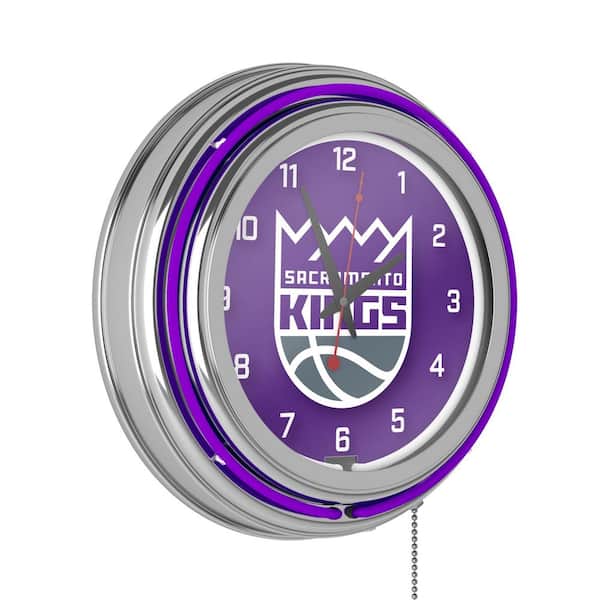 Unbranded Sacramento Kings Purple Logo Lighted Analog Neon Clock