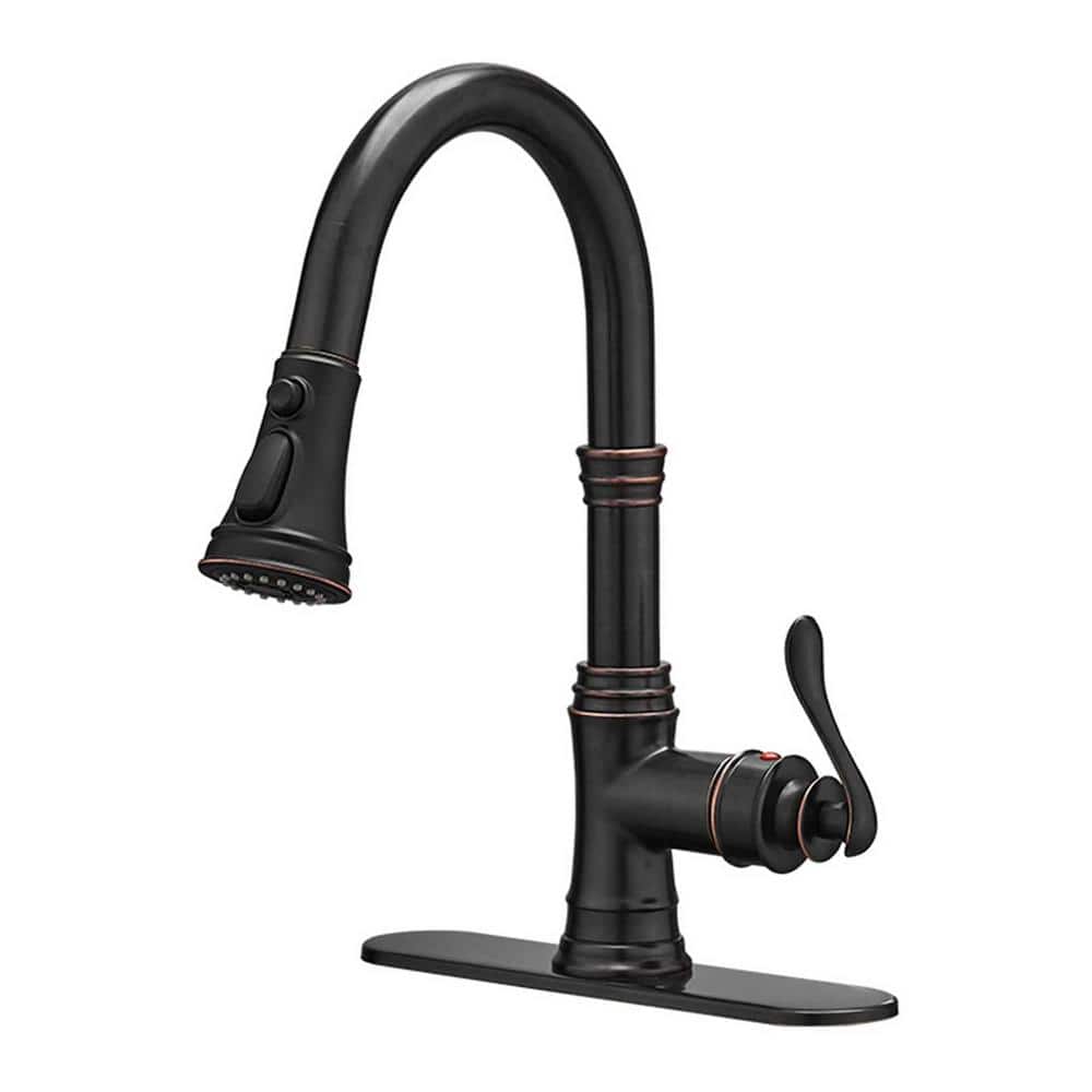 Single Handle Pull Down Sprayer Kitchen Faucet with Advanced Spray 1-Hole B