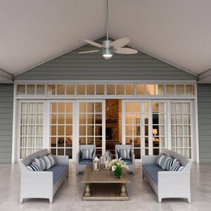 Amaryllis 52 in. Indoor/Outdoor Matte Silver Ceiling Fan with Light and Remote Control