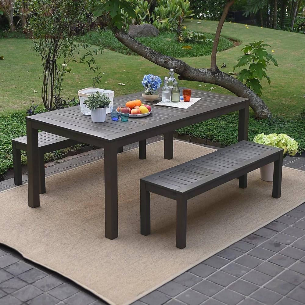 Cambridge Casual Tulle 3Piece Dark Gray Wood Outdoor Dining Set 610367