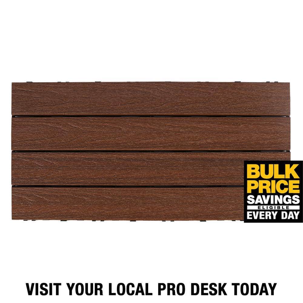 Brazilian Ipe Composite Interlocking Deck Tile 12" x 24"