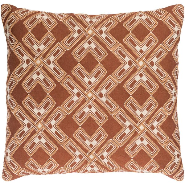 Livabliss Furley Tan Graphic Polyester 20 in. x 20 in. Throw Pillow