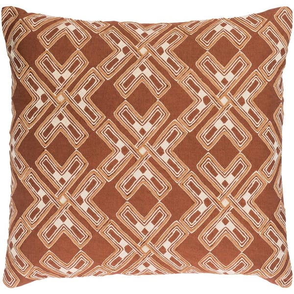 Livabliss Furley Tan Graphic Polyester 22 in. x 22 in. Throw Pillow