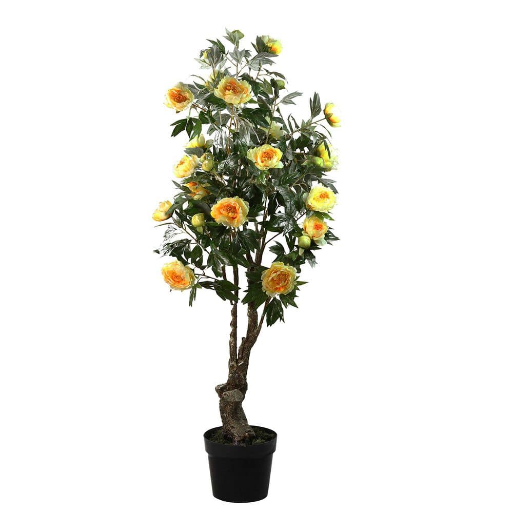 5.5 ft. Potted Yellow and Orange Artificial Peony Flower Tree price history on PriceWatchPro