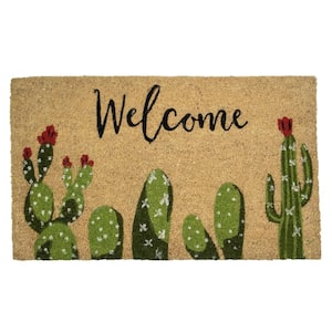 Natural Coir Blossoming Floral Outdoor Rectangular Welcome Doormat 18 x 30 Northlight Seasonal