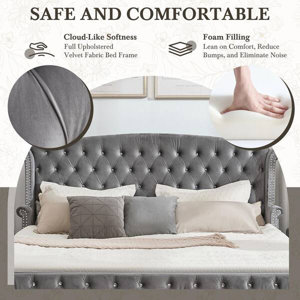 CHRISTOPHER KNIGHT HOME Zyrah Glam Dark Gray Velvet Upholstery