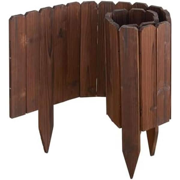 Wooden Garden Edging Border, 48 in. L x 11.8 in. H, Decorative Landscape Fence, 3-Pack