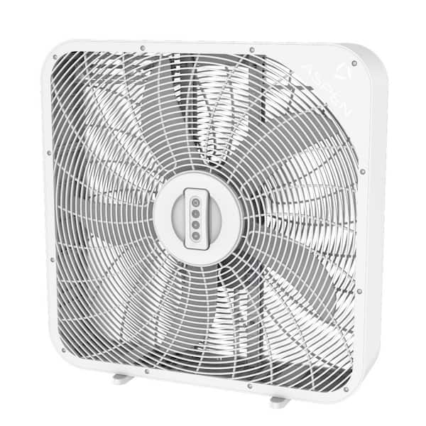 20 in. 3 Fan Speeds Box Fan in White