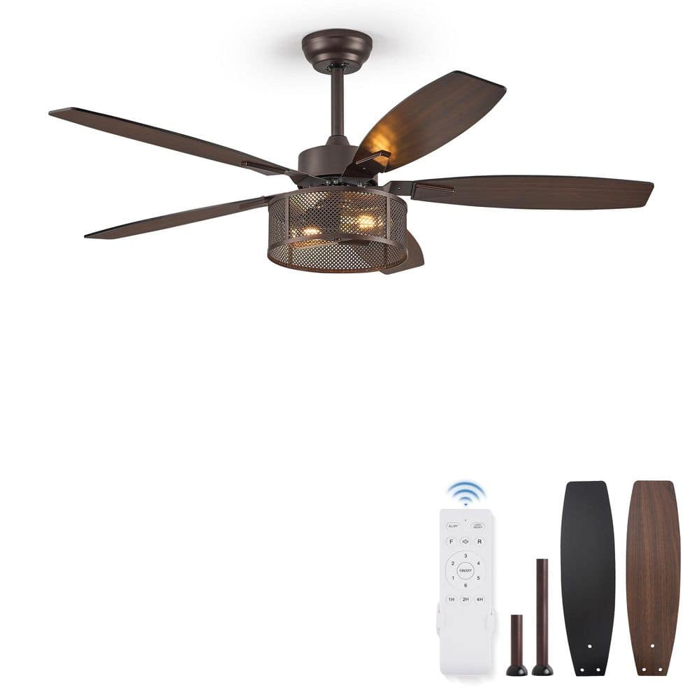 52 in. indoor/Outdoor Farmhouse Oil Bronze Ceiling Fan with Light / Remote for Living Room Kitchen Reversible DC Motor price history on PriceWatchPro