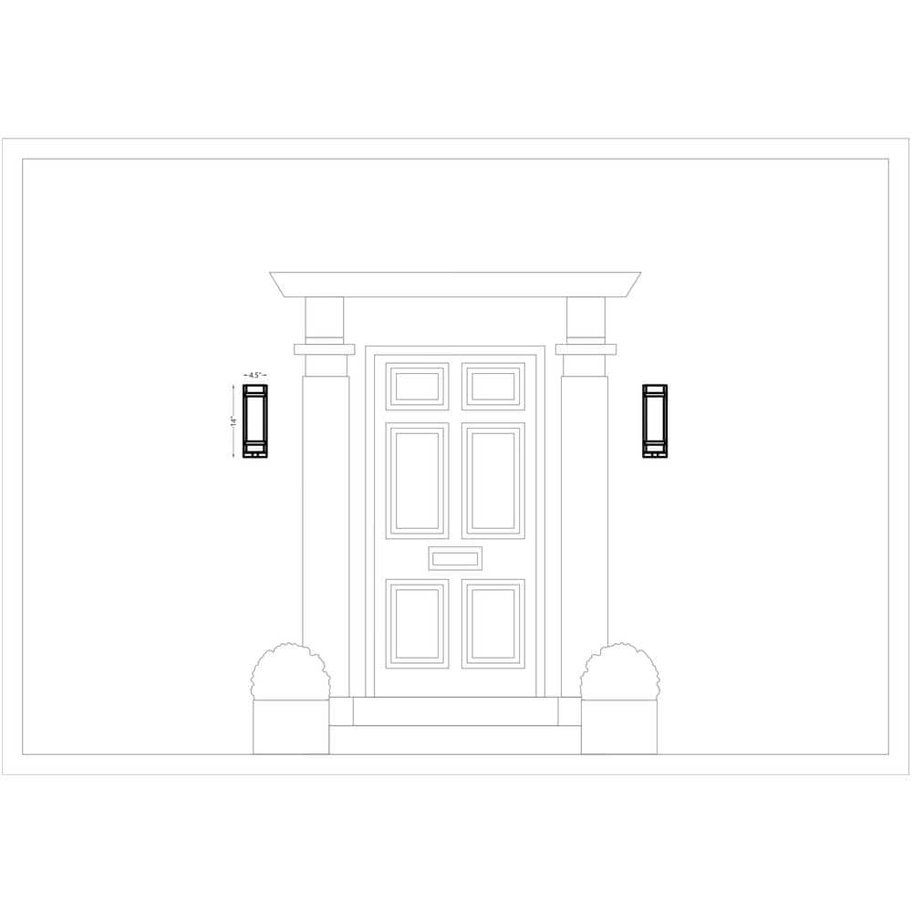 Alban 14" Black Aluminum Outdoor Wall Sconce with Etched Opal Glass