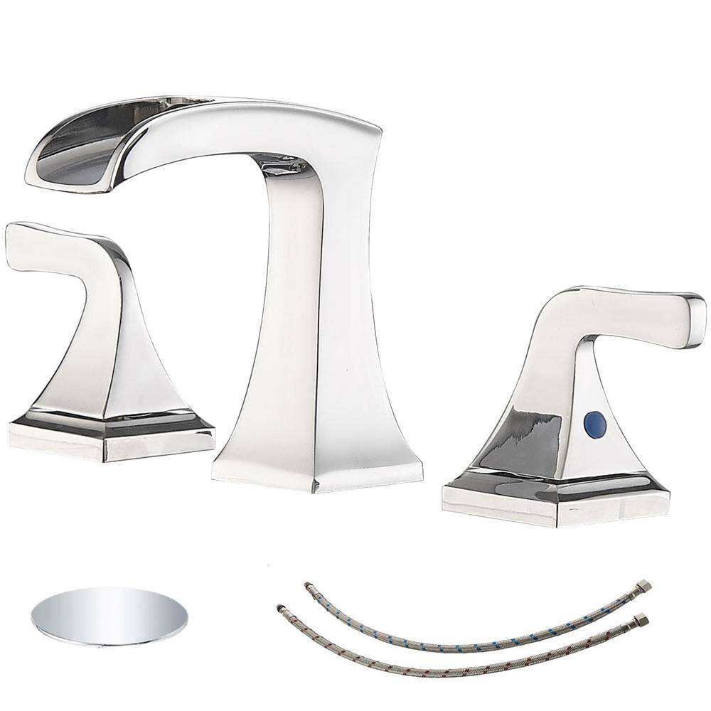 8 in. Widespread 2-Handle Bathroom Faucet with Pop-up Drain Assembly in Pol