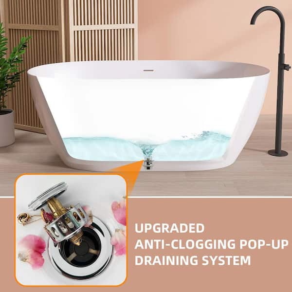 NTQ 55 in. x 27.5 in. Acrylic Free Standing Tub Freestanding