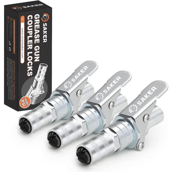 Saker Quick Release Locking Grease Gun Coupler(3-Packs)