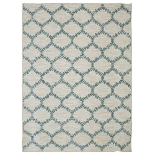 Mohawk Home Glenn Aqua 5 ft. x 8 ft. Trellis Area Rug