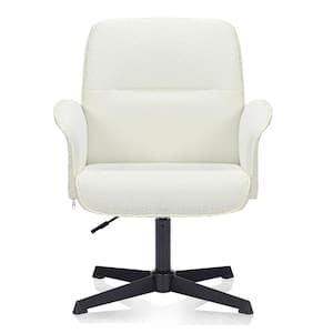 Thomasina Fabric Modern Upholstered Swivel Office Chair Ergonomic Adjustable Height Task Chair in Beige with Arms
