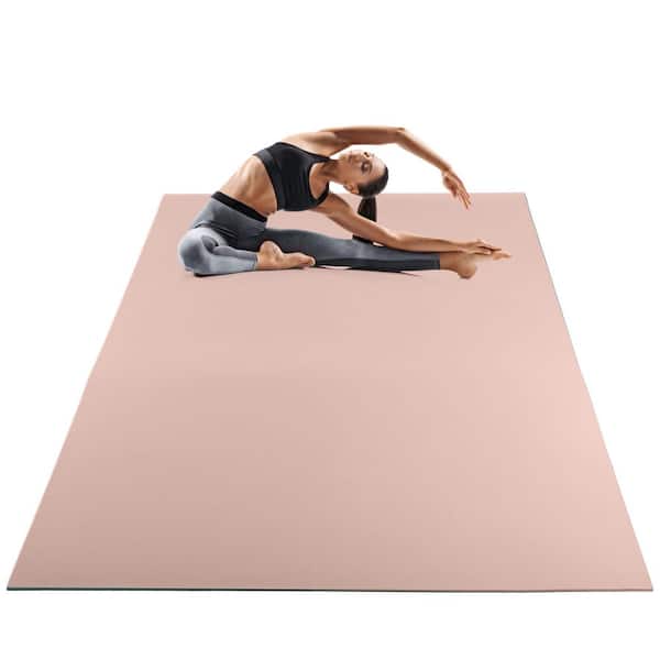 6 ft. L x 4 ft. W - 8mm Thick - 24 Sq. Ft - Non-Slip Large Yoga Workout Mat by Wakeman (Pink) - Gym Flooring Mat