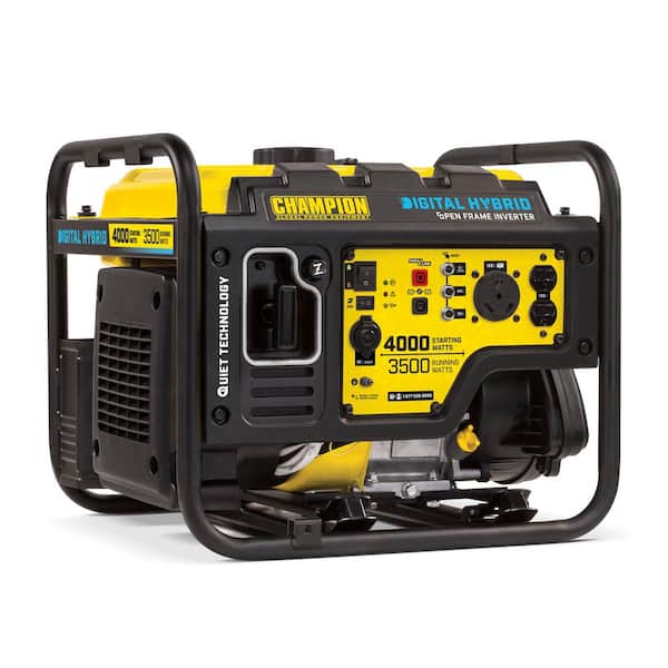 Strait decorate Appearance Champion Power Equipment DH 4000-Watt Recoil Start Gasoline Powered Open  Frame Inverter Generator with 224 cc Engine and Quiet Technology 100302 -  The Home Depot