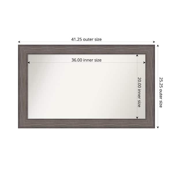 Amanti Art Country Barnwood 41.25 in. W. x 25.25 in. Custom Non-Beveled Wood Framed Bathroom Vanity Wall Mirror