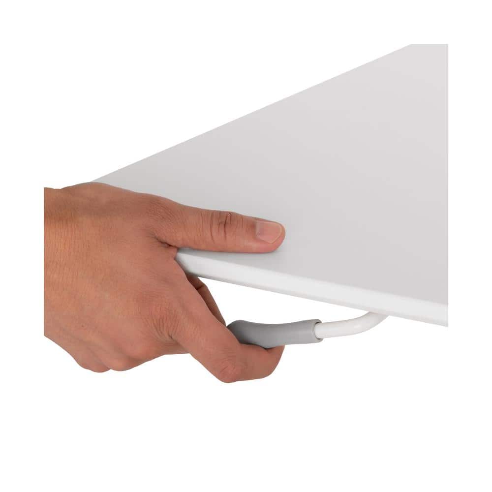 White Adjustable Height Mobile Rolling Laptop Cart Desk