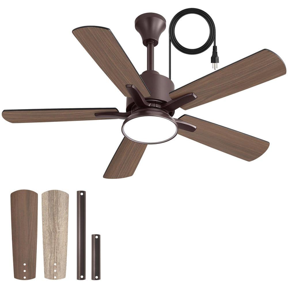 42 in. Outdoor Vintage Brown Weatherproof Downrod Standard Ceiling Fans with Lights, IP65 Waterproof for Patios, Pergola price history on PriceWatchPro