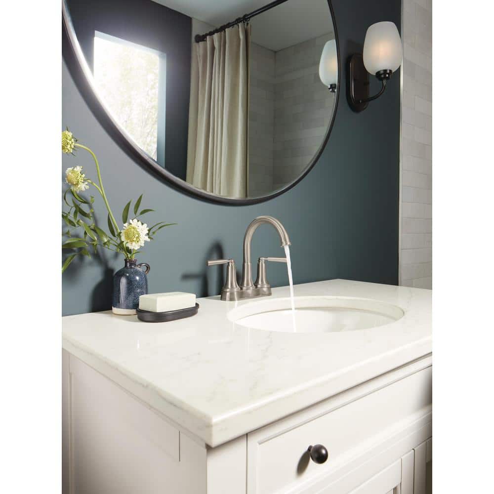 Saylor Geometric Stainless Steel Centerset Bathroom Faucet
