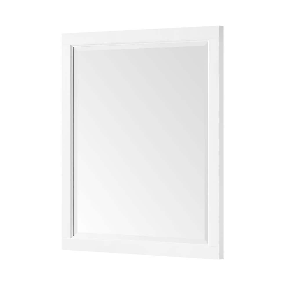 Highclere Size 33 in. W x 36 in. H Rectangular Framed Wall Mount Bathroom Vanity Mirror in White
