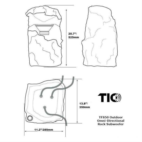 TIC 8 in. Outdoor Weather-Resistant Omnidirectional Rock Subwoofer 